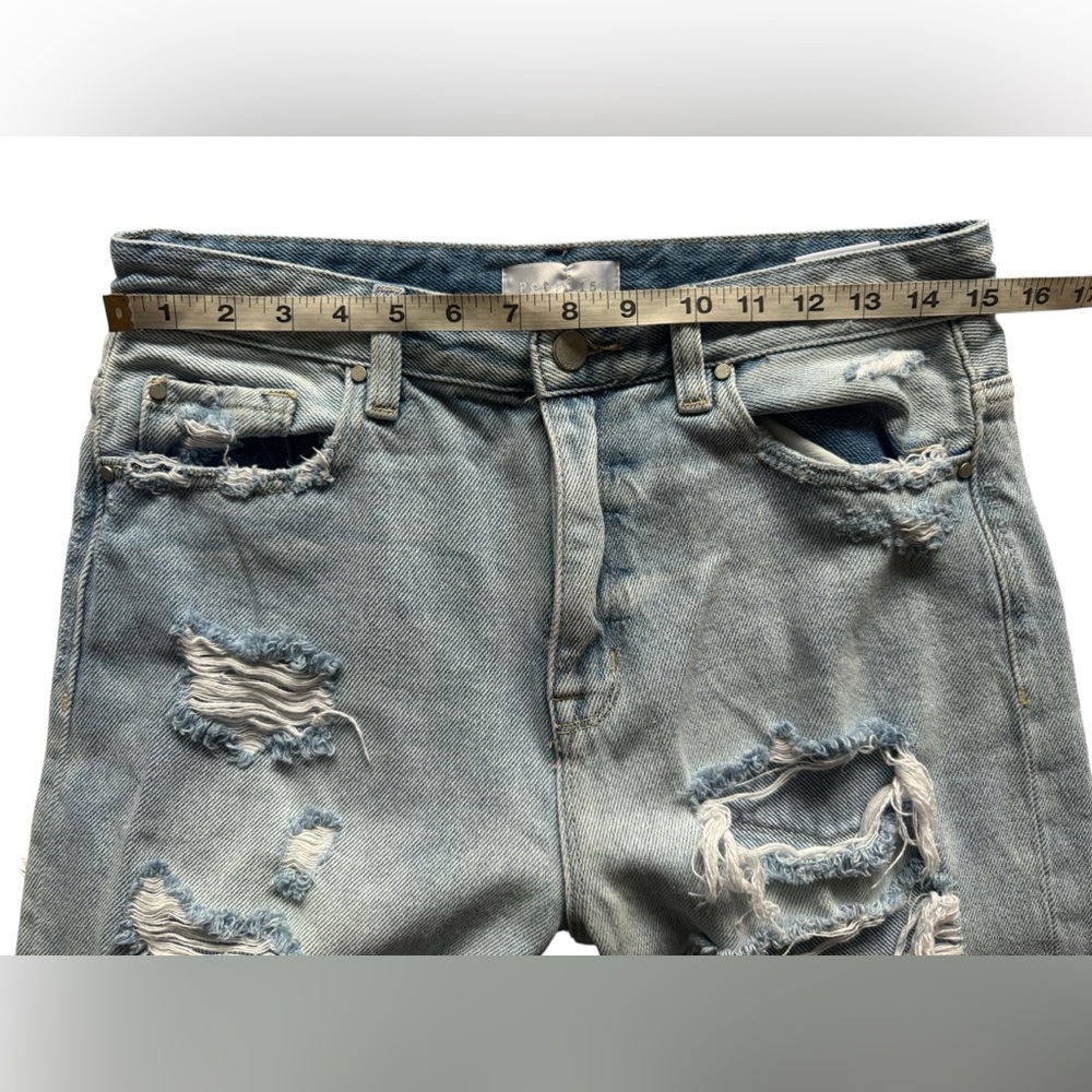Petra 153 Light Wash Distressed Wide-Leg Frayed Hem Women’s Jeans Size 7 / 27 - Picture 7 of 9